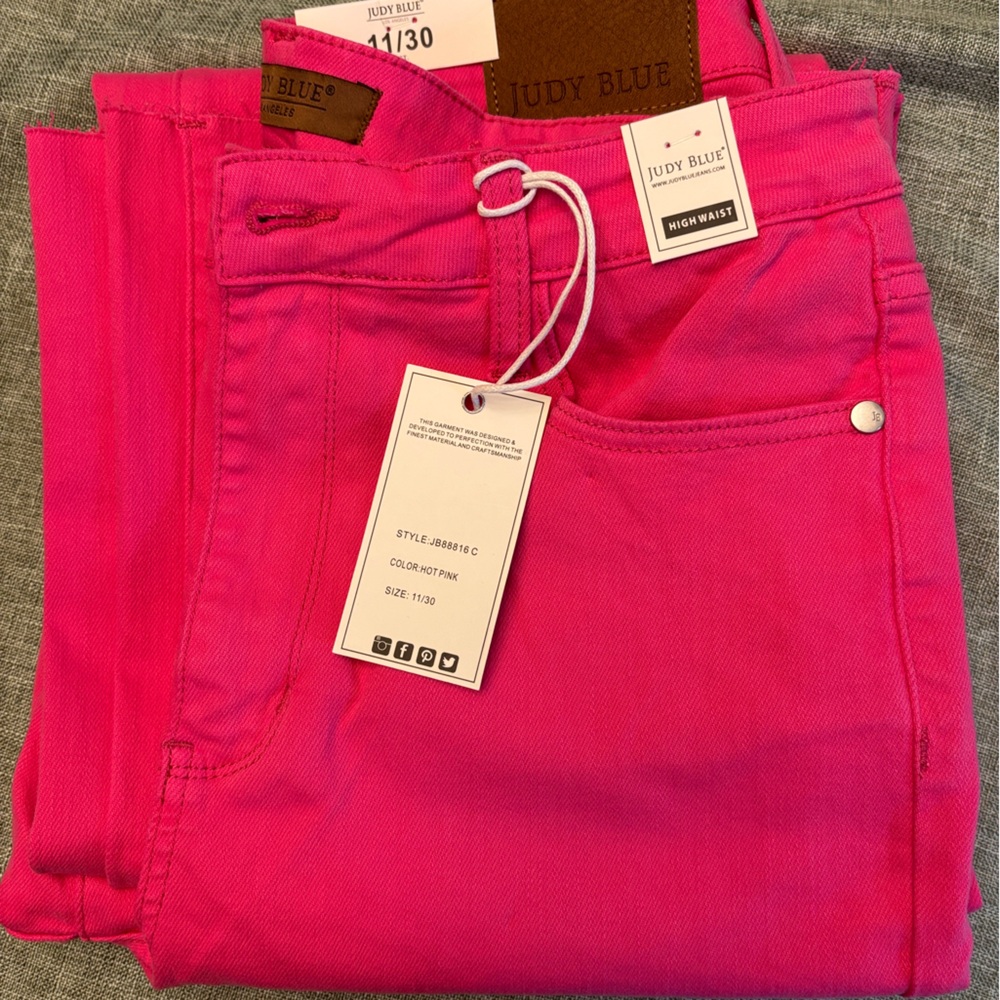 Judy Blue Pink Denim Jeans Vibrant Style